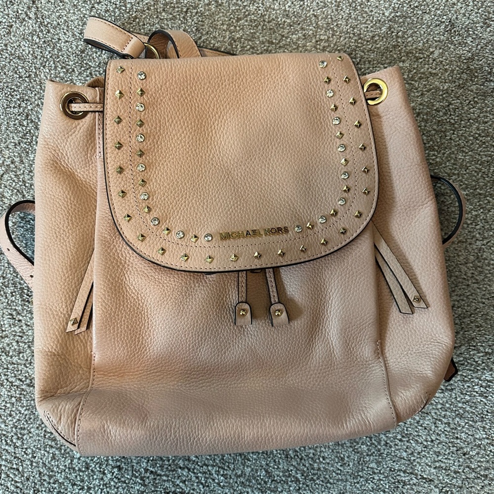 Michael Kors Riley Studded Large Backpack Pink